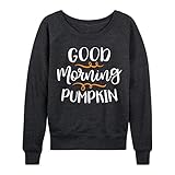Instant Message - Good Morning Pumpkin - Ladies Lightweight French Terry Pullover - Size Medium Heather Charcoal