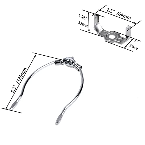 Tighall Lamp Shade Harp Holder Lamp Shade Bracket With 3/8 Standard Saddle Horn Frame Lampshade Bracket For Table And Floor Lamp(Silver,6" Tall) #TOP2