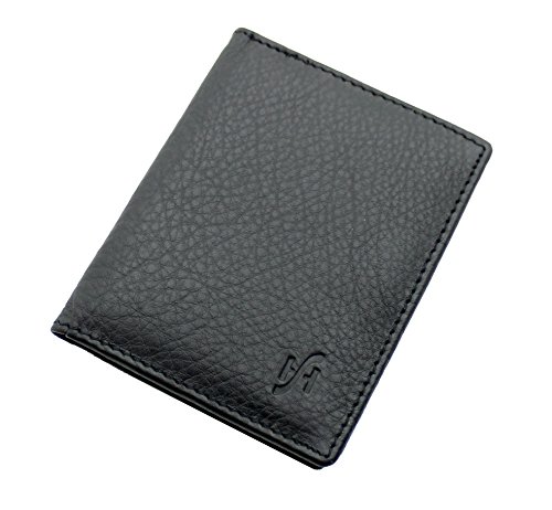 STARHIDE Mens RFID Small Genuine Leather Credit Cardholder Case 105 Black