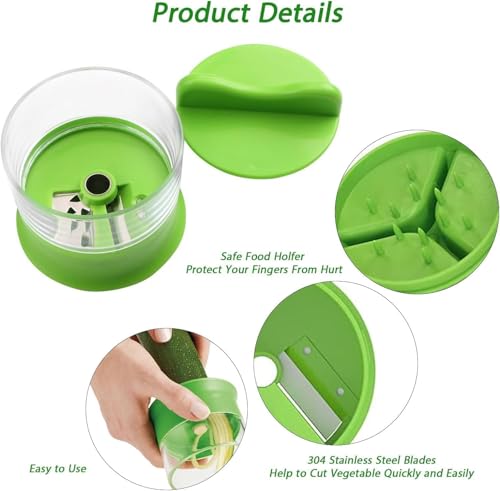 قطاعة حلزونية محمولة من بوكيلا للخضروات، قطاعة بطاطا حلزونية للسباجيتي للجزر والفواكه والخيار والبطاطس واليقطين والكوسا والنودل، خالية من البيسفينول ايه، بدون كهرباء