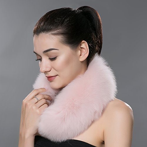 URSFUR Women's Winter Warm Neck Scarf Real Fox Collar Cowl Multicolor4
