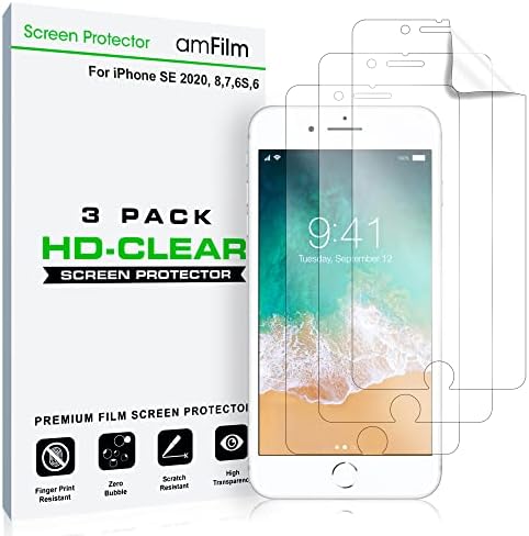 amFilm Screen Protector for Apple iPhone SE 2/ SE 3, iPhone 8,7, 6S and 6