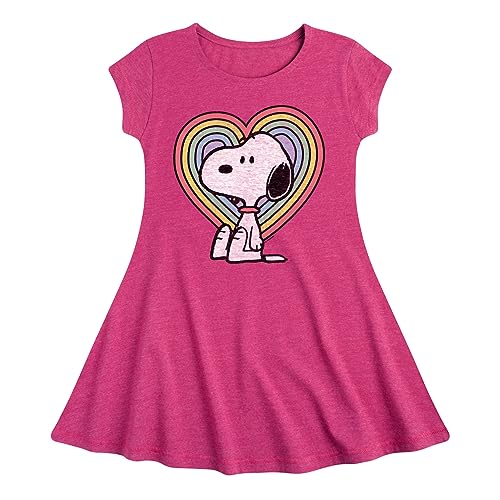 HYBRID APPAREL - Peanuts - Snoopy Pastel Heart - Toddler & Youth Girls Fit & Flare Dress