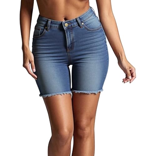 Short en jean pour femme taille haute tenue d'été tendance look décontracté stretch