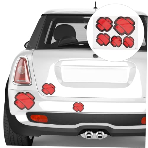 Pegatina de coche de parche rojo Gatuida adhesivo resistente para puertas y parachoques 5