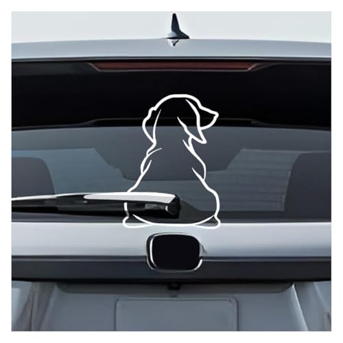 DUSCOKE Cute Dog Decal Car Rear Windshield Window Wiper Sticker, Funny Dog Moving Tail Decal Waterproof Vinyl Sticker, Lovely Animal Puppy Decoration Decals for Car Window, Laptop (Style A)