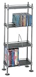 Atlantic Translucence SHF4T77 100 CD/51 DVD/BluRay/Games 4-Tier Media Rack (Titanium/Black)