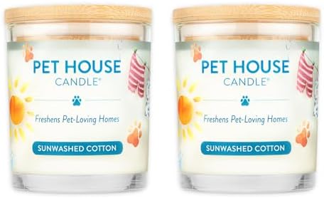 One Fur All Pet House Candle 2 Pack - Plant-Based/Soy - Clean Bur...