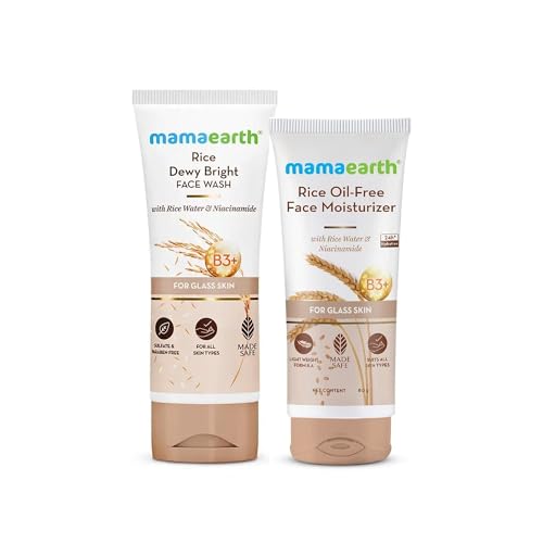Mamaearth Korean Glass Skin Combo | Rice Face Wash (100 ml) + Ric...