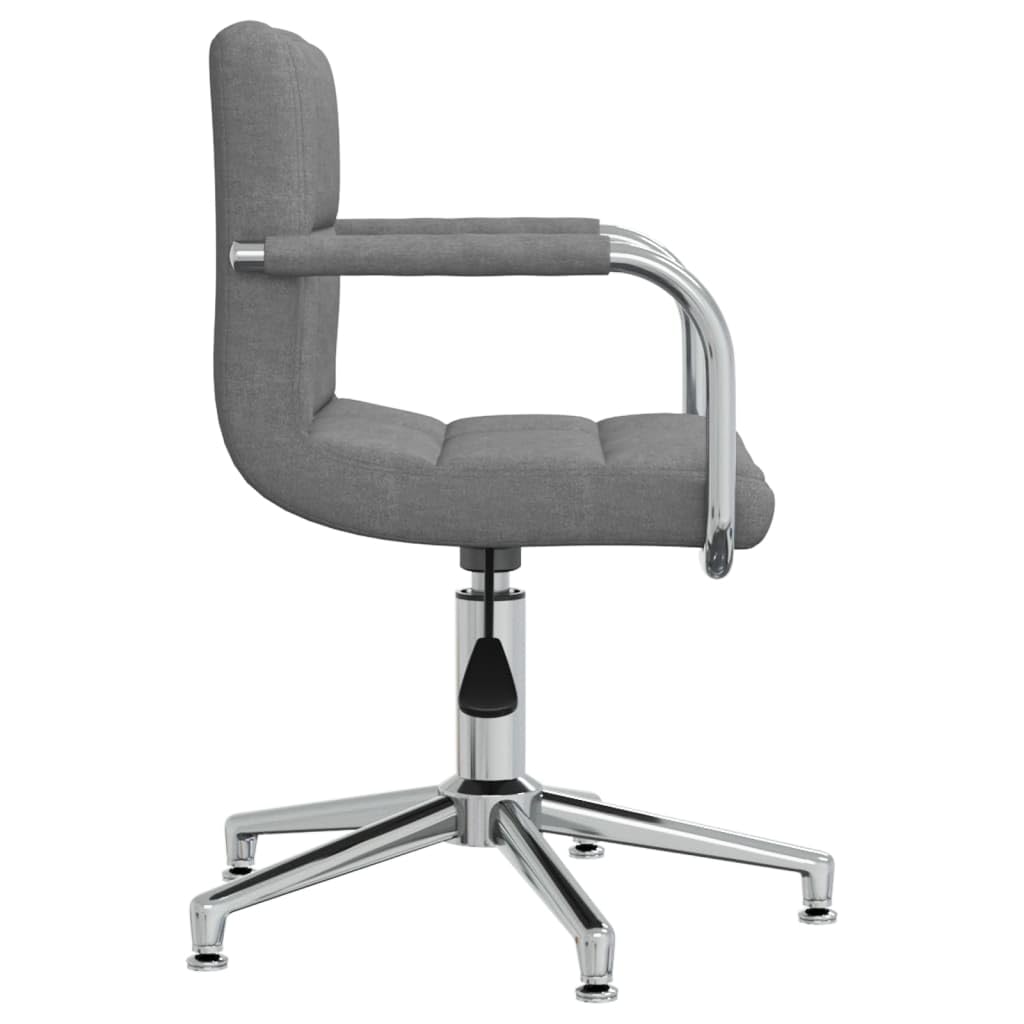 Silla de comedor giratoria gris claro de tela con resorte de gas, acolchada y ergonómica, 48 x 47 x 74,5 – 88,5 cm, moderna silla de cocina para comedor, salón, oficina y sala de espera