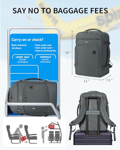Image of ECOHUB Travel Backpack Airline Approved Under Seat Personal Item Bag | Carry on Backpack Water Resistant Fit 15.6 inch Laptop AirTag Pocket, Lightweight Casual Daypack for Women Men with USB Port