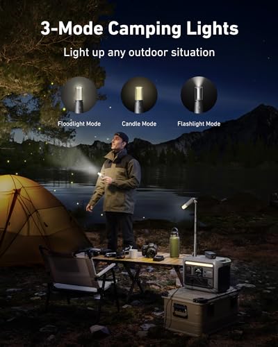 Image of Anker SOLIX C800 X Portable Power Station, 1200W (Peak 1600W) Solar Generator with Camping Lights, 768Wh LiFePO4 Battery for Outdoor Camping, RVs, Road Trip, Power Outages (Optional Solar Panel)