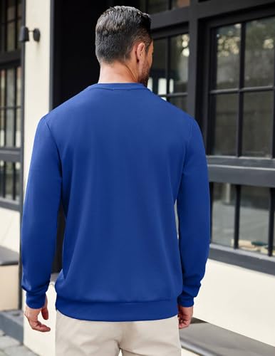 COOFANDY Mens Crewneck Sweatshirts Long Sleeve Basic Pullover Shirts Twill Textured Soild Casual Tops3