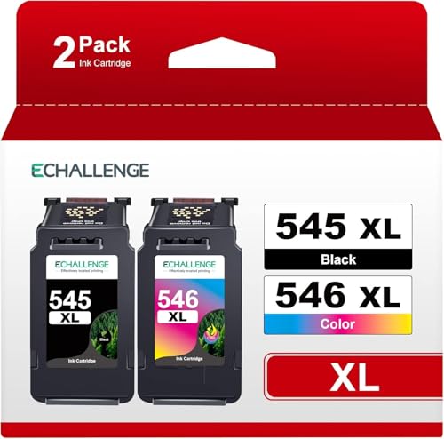 ECHALLENGE PG-545XL CL-546XL für Canon Druckerpatronen 545 546 XL Multipack Patronen für tr4550 Patronen PIXMA MX495 TS3150 TR4551 MX490 MG3050 TS3350 MG2950 MG2550S TS3151 TR4500(1 Schwarz 1 Farbe)