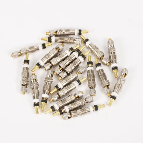 Image of 10pcs Valve Core for Presta, Tubeless Valve Core Bike Replacement with Valve Core Dismantle Tool & 10 Valve Core Caps Brass Bicycle Valve Core for Tubeless Road MTB Bike Tires