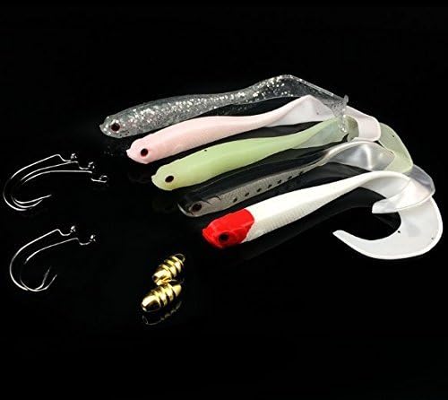 Milepetus Fishing Lure Kit Texas Rig Tackle Baits,Including Fishing Soft Lures,Bullet Sinker,Worms Hooks for Saltwater Freshwater Bass Trout Salmon