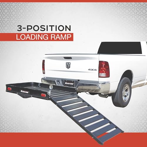 Ultra-Tow Aluminum Hitch Cargo Carrier with Ramp - 500-Lb. Capacity, Black, 60in. x 30in. x 4in. - Image 4