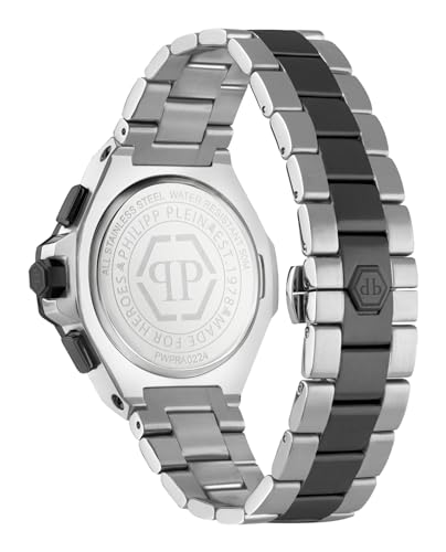 Philipp Plein Full Chrono Royal Collection Orologio Da Uomo Di Lusso Con Cinturino Bicolore E Cassa Con Quadrante Nero, Nero, Os, Philipp Plein | Plein Chrono Royal - 4