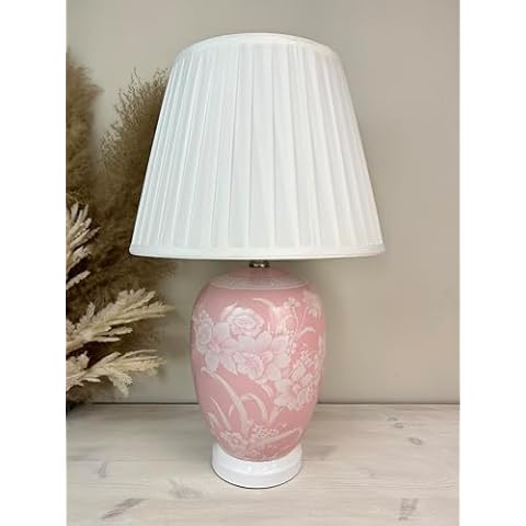 DOWNTON INTERIORS Pale Pink Ceramic Table Lamp Cover