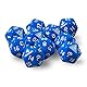 10x polyedrische W20 Würfel für Rollen- und Tabletopspiele (blau)
