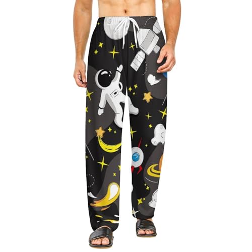 Vêtements de nuit femme imprimé espace bas de pyjama long taille S