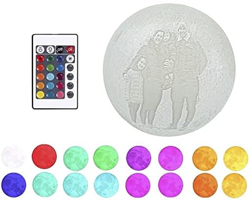 EDURAIT Lámpara Luna 3D. Carga USB, controlador táctil. Regalo cumpleaños, nacimientos, bodas, para hombres, mujeres y niños. (Luna Personalizada Con Foto y Texto) | Ya disponible en tu tienda friki favorita! En mundofriki.es!