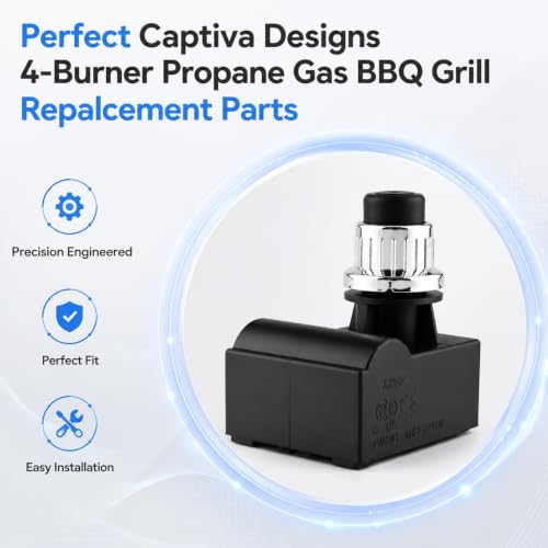Image of Electronic Igniter Kit for Captiva 4-Burner Gas Grill, Replacement Parts | Complete electronic igniter replacement kit for Captiva Designs 4-burner propane gas grill. Durable, heat-resistant.