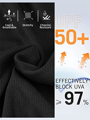 Attraco Women's Plus Size Rash Guard Long Sleeve Uv Swim Shirt Swimwear Black 3X #TOP6