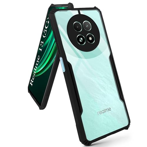 Image of Jkobi Back Cover Case for Realme 13 (Shockproof with Polycarbonate Clear Panel | Professional Black)