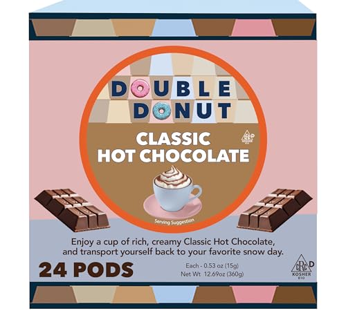 Double Donut Coffee Hot Chocolate Pods for Keurig K Cups Bre