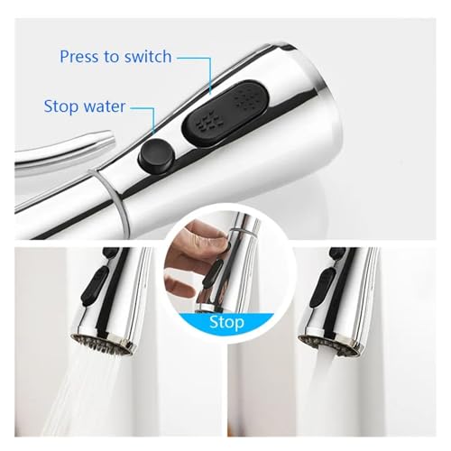 Mitigeur de cuisine monobloc à levier noir mat avec douchette 360