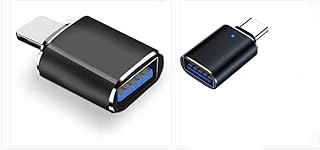 Aluminum USB C to Android Converter with Blue Light for Type C Device USB C to USB 3.0 OTG Adapter +USB OTG for iPh L OTG Adapter Data Snyc Charging one of Each