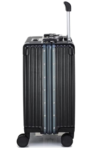 Image of Verage Luxe Celeste Pro Overnighter 48 cms Cabin Luggage Carry On Polycarbonate 8 Wheel Suitcase Laptop Trolley (Black)