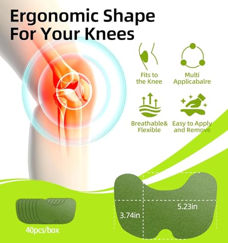 Image of Herbal Knee Pain Relief Patches (40 pcs) Arthritis Inflammation Patch Sticker with Natural Wormwood Extract for Knee, Joint, Back, Neck Pain | Instant Relief | 8-12 Hours Long-Lasting (BG20)