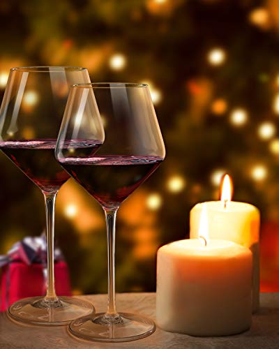 Crystal Wine Glasses Set of 2,Hand Blown Red Wine Glasses-Finest Crystal,Lighter,Ultra-thin For Best Wine Tasting,16 OZ,Perfect Gifts For Anniversary,Birthday - Thumbnail 3