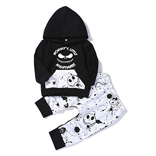 Ropa Bebe,Niños Bebés Otoño Invierno Sudaderas con Capucha Ropa Camisas Recién Nacido Niño Manga Larga Imprimir Top + Pantalones Conjunto Traje（12-18mes ）