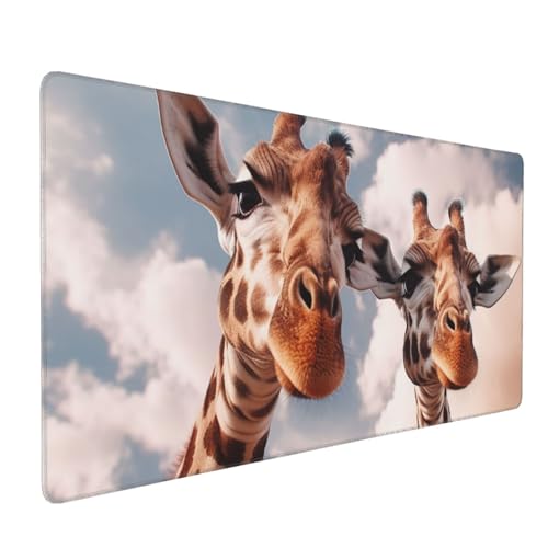 Tapis de souris de jeu XXL girafe tapis de bureau imperméable pour clavier