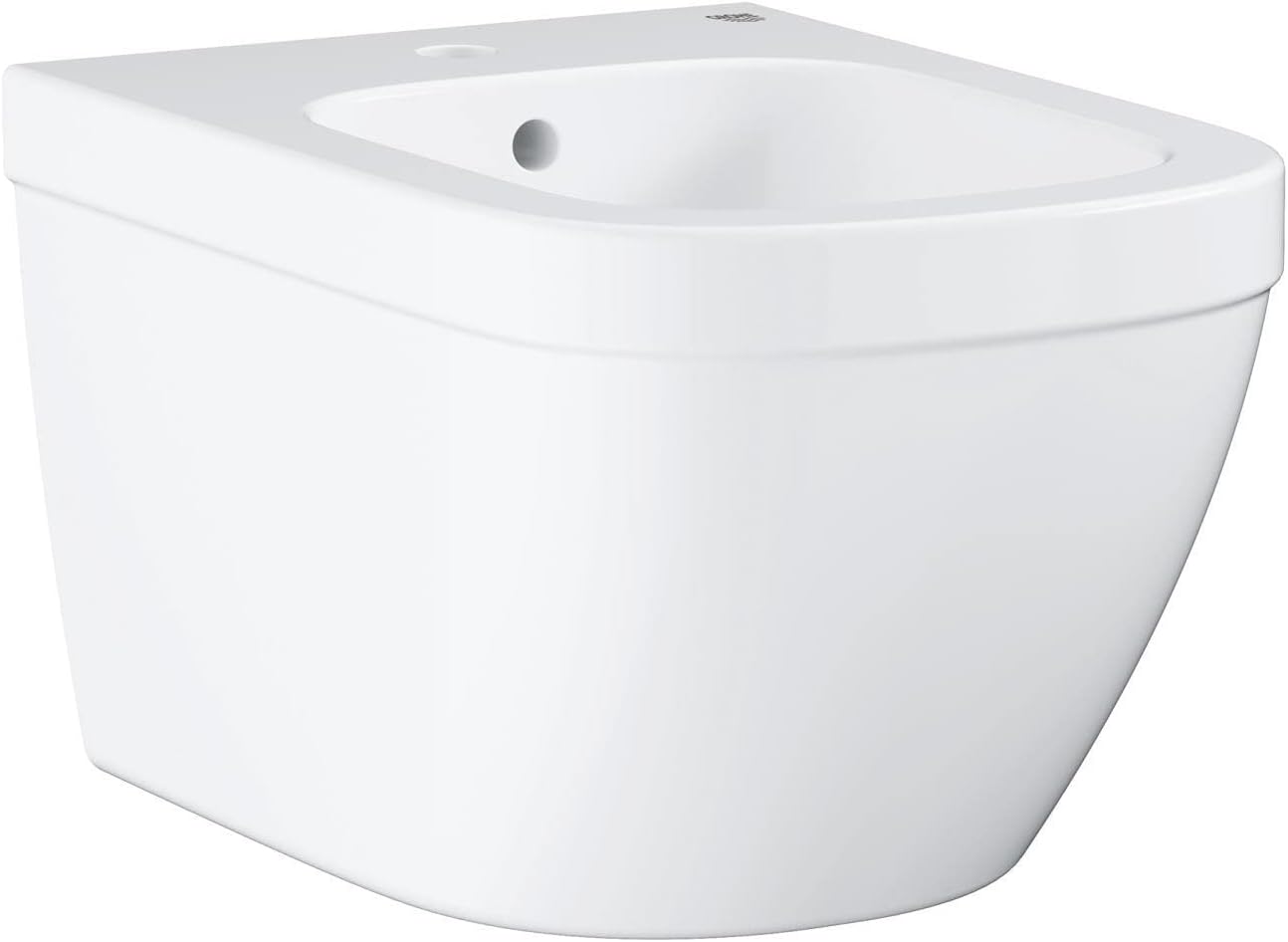 Grohe Euro 39208000 Wall Mounted Bidet with Overflow 1 Tap Hole and Mounting Set White