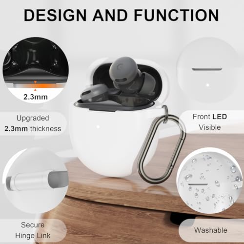 Coque Google Pixel Buds 2a antichoc évite rayures et saleté étui blanc - 5