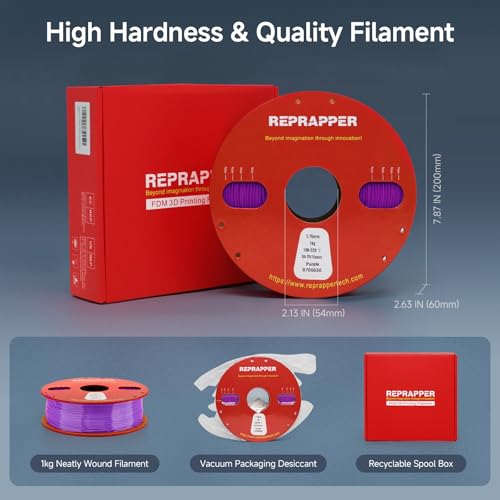 Image of Reprapper Silk TPU Filament, 95A Shore Hardness, 1kg TPU 1.75mm, Elastic 3D Printer Filament, Flexible & Soft Filament for 3D Printer (± 0.03mm) 2.2lb, Purple