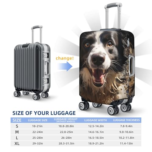 Elastic Travel Luggage Cover for Suitcase Tsa Approved Stretch Scratch-Resistant Suitcase Protector Cover Washable Pastor border collie Baggage Covers Fits 18-32 Inch Luggage Case2