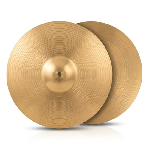 Crash Cymbal Hi Hat Cymbals Crash 2Pcs 10 inch Bass Drum for Drum Players and Beginners Practice...