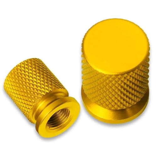 Bouchon de valve pneu moto jaune et capuchon de potence universel pour Kawasaki Z300 Z750