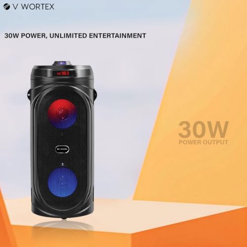 Image of 30W Wireless Bluetooth Speaker with HD Sound, Extra Bass, RGB LED Lights, Fast Charging, USB Playback, AUX Input for Parties and Outdoor Use