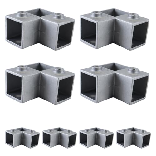 Ludom Conector De Tubo Cuadrado De 90 Grados, 3 Vías, En Forma De L, De Aleación De Aluminio, 8 Unidades