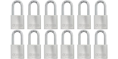 ABUS 09171 72/40 Aluminum Safety Padlock Black Keyed Alike-Long, 12 Count, Silver - 1.5