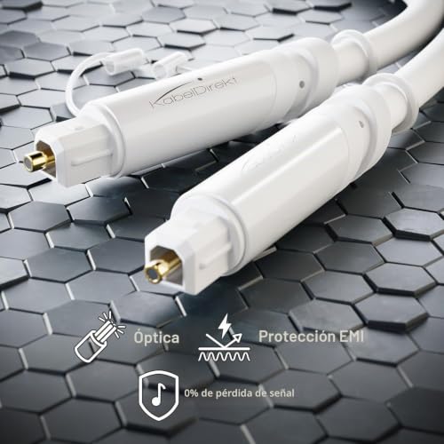 Cable TOSLINK óptico KabelDirekt de 15m blanco para audio digital S/PDIF 2