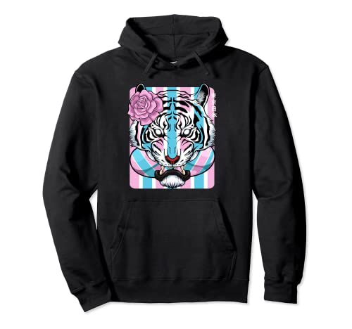 Oriental Tiger LGBT-Q Transgénero Orgullo Transgénero Bandera Trans Color Sudadera con Capucha