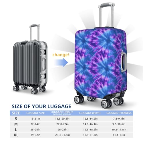 Blue And Purple Texture Elastic Travel Luggage Covers Dustproof Scratch-Resistant Suitcase Protector Fit 22-24 Inch4