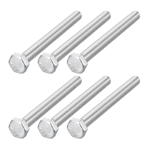 Image of METALLIXITY Hex Bolts (M8-1.25x80mm) 6Pcs, 304 Stainless Steel Coarse Fully Threaded Hex Head Screw Bolt Machine Screws - for Furniture Repair, Silver